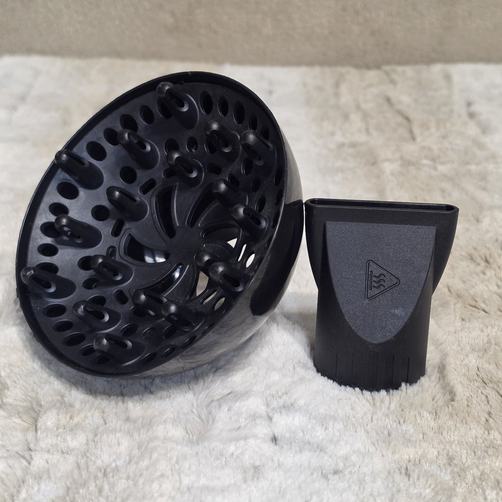 Universal Hair Dryer Attachments Diffuser & Concentrator Nozzle Black 5cm Inlet